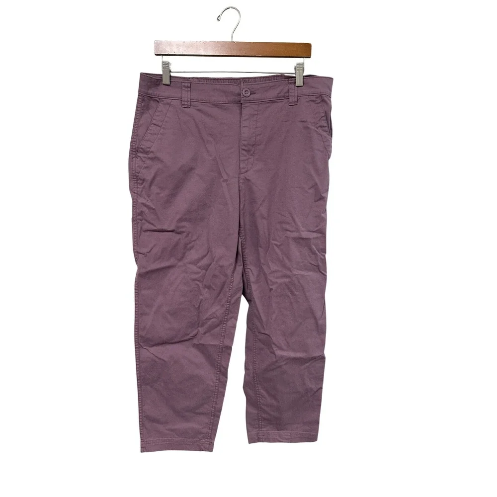 Old Navy OG Chino Pants Womens Large High Rise Straight Leg Plum Purple Cropped